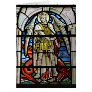 Cartão Vitral St Michael Helston Cornualha Inglaterra
