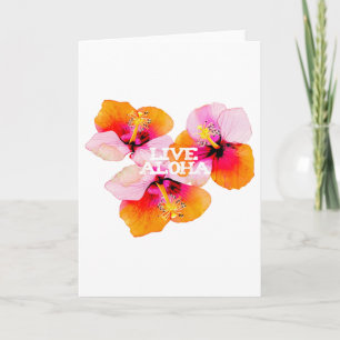 Cartão Viva Aloha Hibiscus Floral Flores Tropicais Havaí