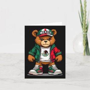 Cartão Viva México Bandeira Mexicana Bear Cinco De Mayo M