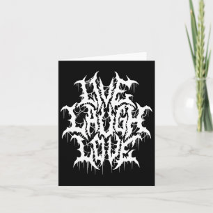 Cartão Viva Ria Ama Paródia de Black Metal Tipografia Div
