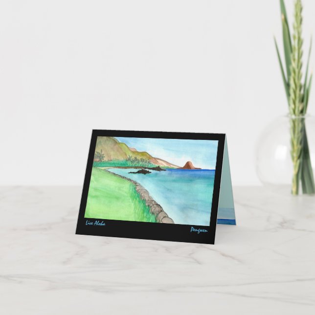 Cartão Vive Aloha o cartão, pintura de Maui sul (Frente)