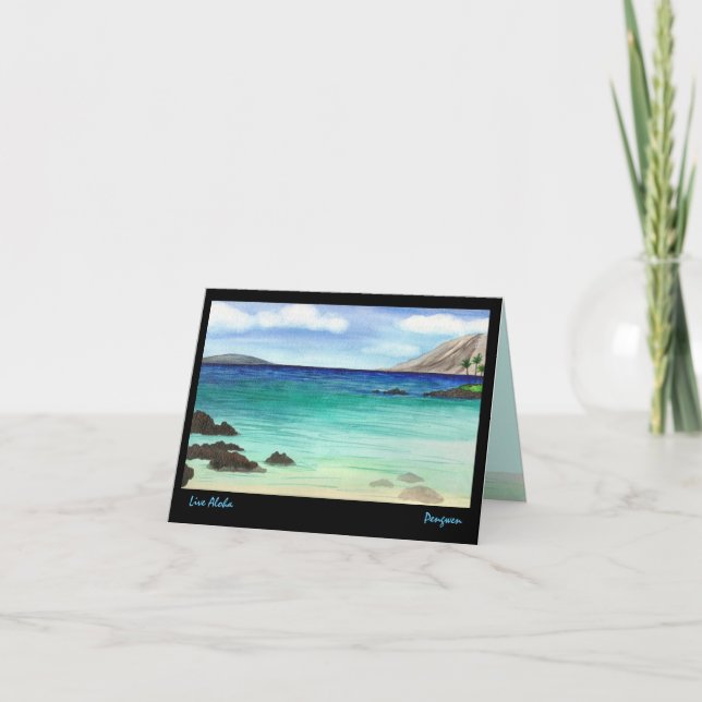 Cartão Vive Aloha o cartão, pintura de Maui sul (Frente)