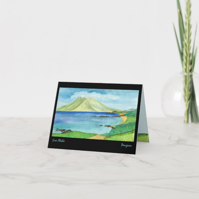 Cartão Vive Aloha o cartão, pintura de Maui sul (Frente)
