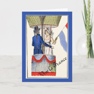 Cartão Vive la France 1898 Balão
