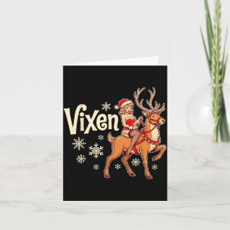 Cartão Vixen renard de noël pin up fille vintage père noë