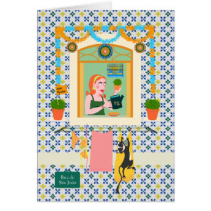 Cartão Vizinho da Festa Português do santo John Português