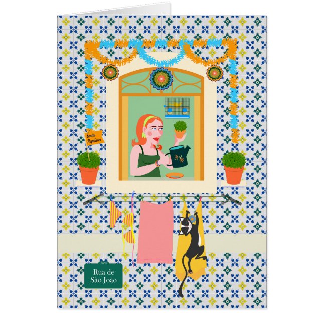 Cartão Vizinho da Festa Português do santo John Português (Frente)