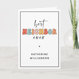Cartão Vizinho Mais Personalizado Retro Melhor de Todos A