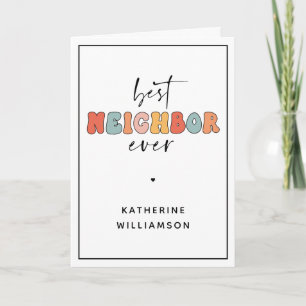 Cartão Vizinho Mais Querido Retro Personalizado Fofo