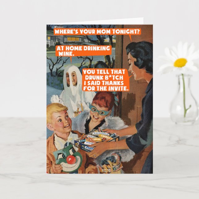 Cartão Vizinhos amigos do Halloween (Planta pequena)