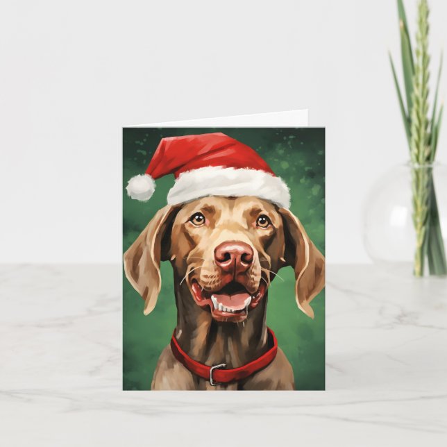 Cartão Vizsla Christmas (Frente)