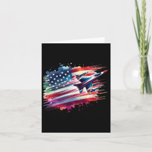 Cartão Voando Jets American Flag Usa Patriótico 4º De Jul