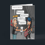 Cartão Vocalista Música Humor Funny Pun Aniversário<br><div class="desc">Este cartão de aniversário de humor musical apresenta um entusiasmado gerente de Bandas, deixando um músico saber que ele encontrou uma nova vocalista para a banda. Em vez disso, o Banda Manager entrega ao músico uma lista de músicas cantando as músicas em sua lista! Sim, uma lista muito vocal. A...</div>