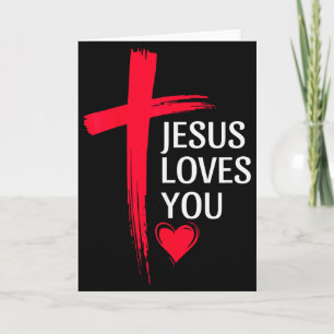 Cartão Você Ama Jesus Design Cruz Cristã Amor Coração 