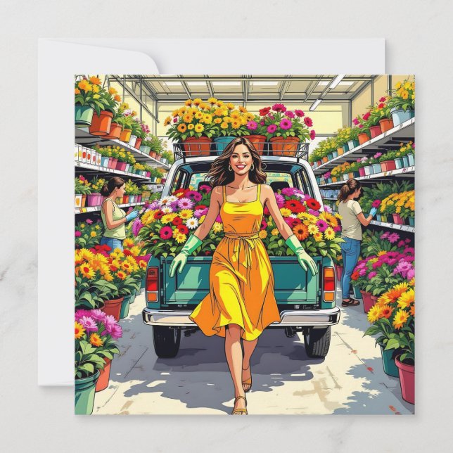 Cartão Você Cresce Garota | Arma de jardinagem (Frente)