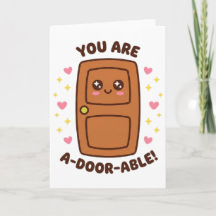 Cartão Você É A-dor-ável Engraçado Fofo Kawaii Trocadilho