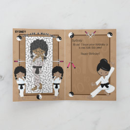 Cartão Você é A-Maze-ing Black Girls Karate Aniversário