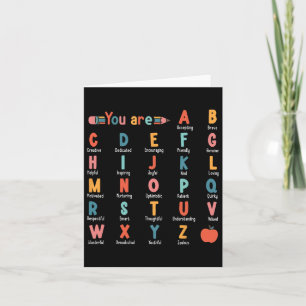 Cartão Você É Alfabeto Aprenda Abcs Inspiration Professer