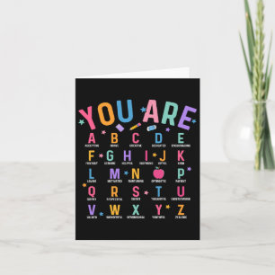 Cartão Você É Alfabeto Letras Aprenda Abcs Inspiration Te