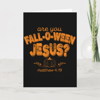 Cartão Você é cristão de Fall-o-ween Jesus Pumpkin Verso 