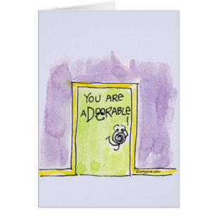 Cartão Você é desenhos animados aDOORable