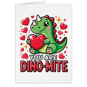 Cartão Você É Dino-Mite - Dia de os namorados De Dinossau