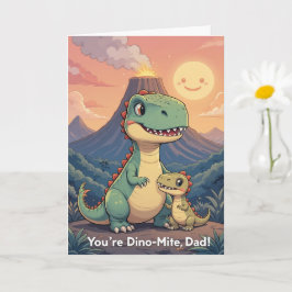 Cartão Você é Dino Mite Papai Cute Dinossauro Pôr do Sol 