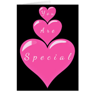 Cartão Você É Especial - Corações Rosa - Amor