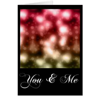 Cartão Você e eu amamos o Romance Bokeh Pattern Card 1