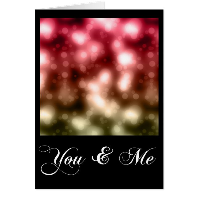 Cartão Você e eu amamos o Romance Bokeh Pattern Card 1 (Frente)