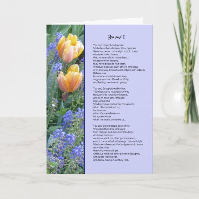 Cartão Você e eu... Amizade (Frente)