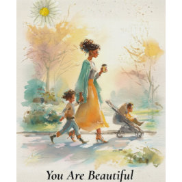 Cartão Você É Linda Mãe Afro-Americana Dia das Mães