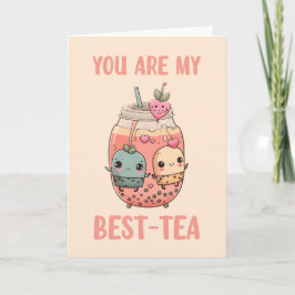 Cartão Você é meu amigo de chá kawaii boba bubble tea mai