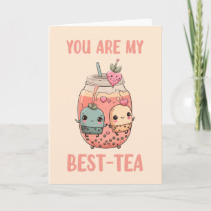 Cartão Você é meu amigo de chá kawaii boba bubble tea mai