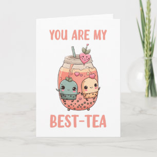 Cartão Você é meu amigo de chá kawaii boba bubble tea mai