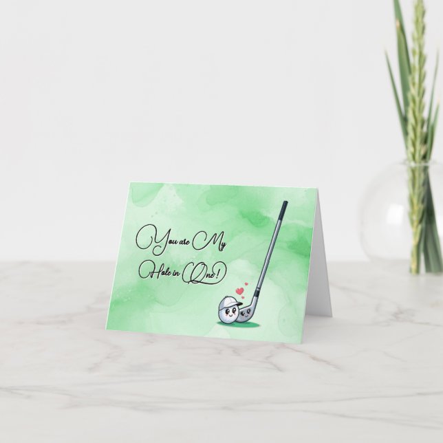 Cartão Você é Meu Buraco em Um Amor de Golfe Fofo (Frente)