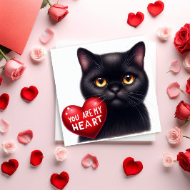 Cartão Você É Meu Coração de São Valentim Poema Gato Pret