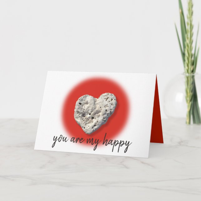 Cartão Você É Meu Feliz Script Hawaii Coral Foto (Frente)