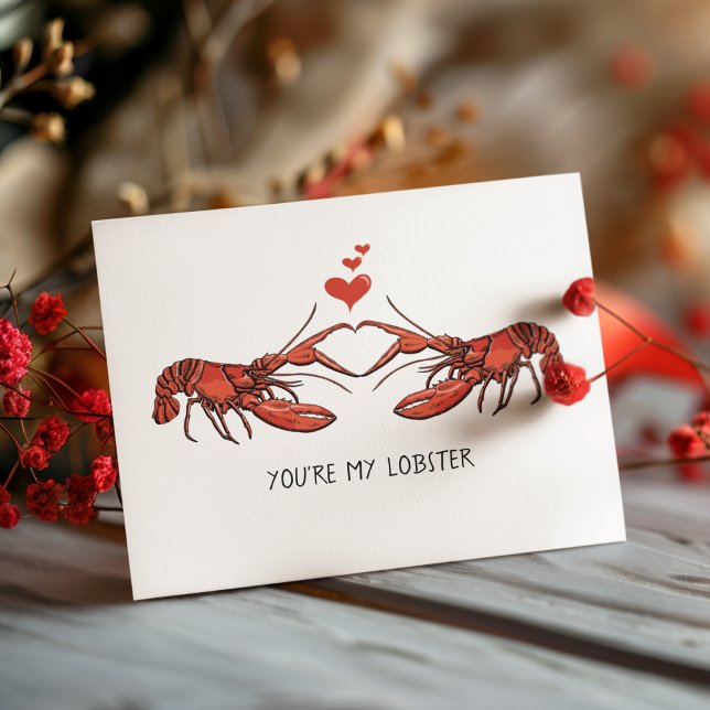 Cartão Você é Meu Lagostim Amor Romance Dia dos Namorados (You're My Lobster Funny Humorous Valentine's Day or Love Card for Spouse, Partner, Husband, Wife...)