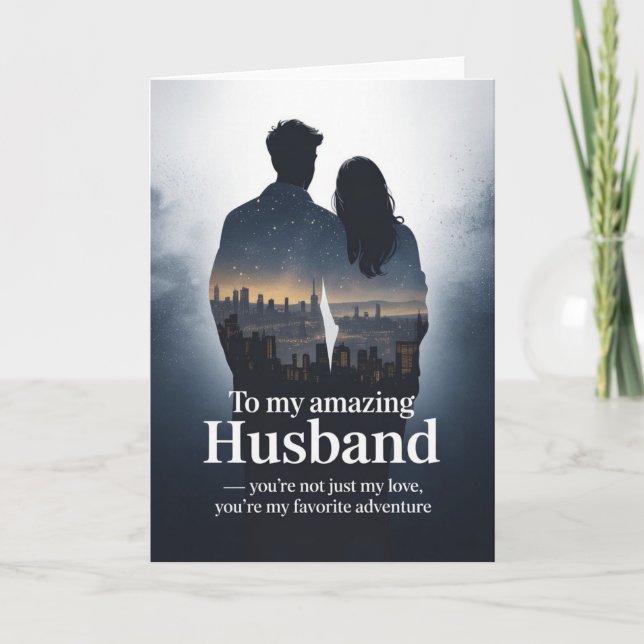 Cartão Você é minha aventura favorita - Elegante Aniversá (Frente)