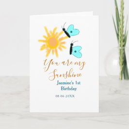 Cartão Você é minha borboleta azul-alaranjada