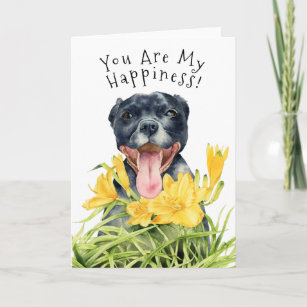 Cartão Você É Minha Felicidade   Pit Bull Dog Birthday