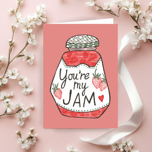 Cartão VOCÊ É MINHA JAM Ilustração de Morango Amor Person