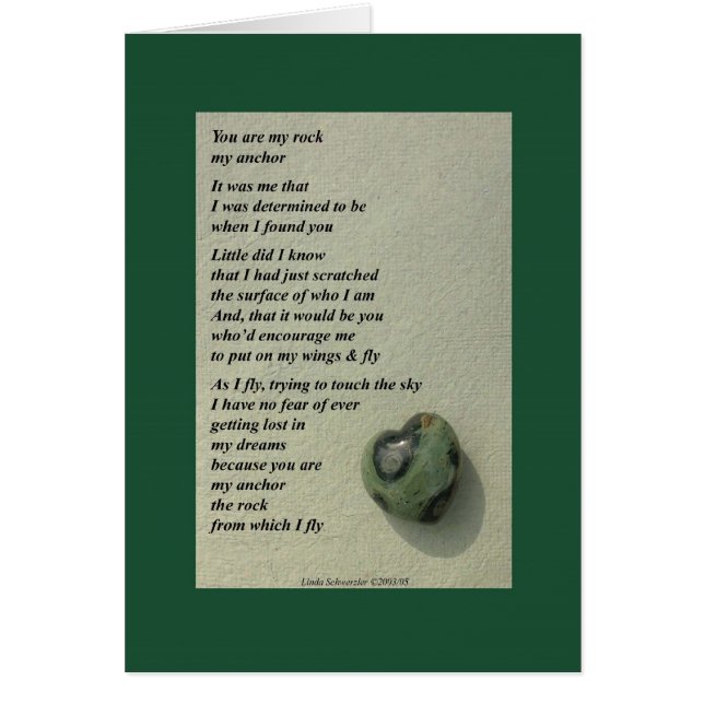 Cartão Você é minha rocha… (Frente)