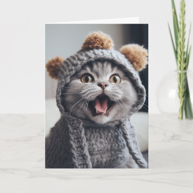 Cartão Você é muito velho? Aniversário Gato Saudação (Frente)