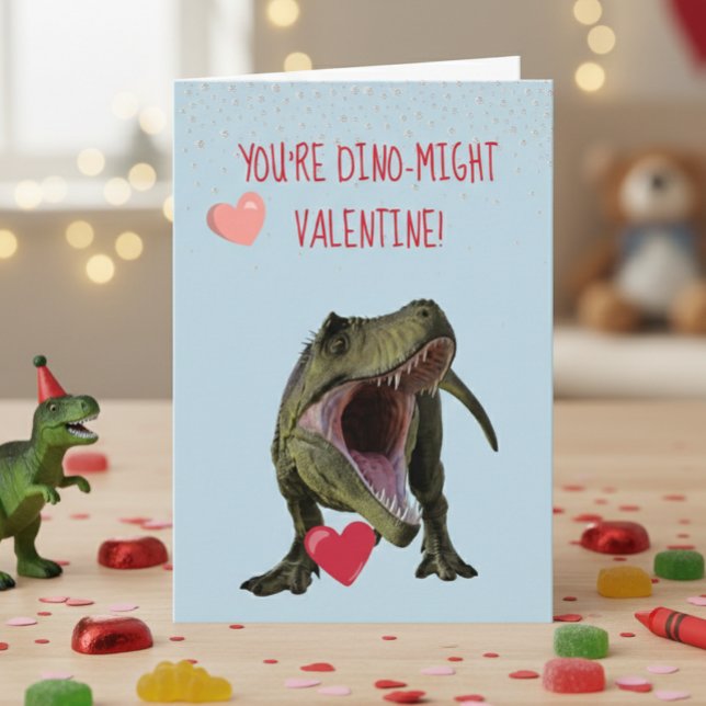 Cartão Você é o Dino-Might Valentine T-rex Dinossauro (Criador carregado)