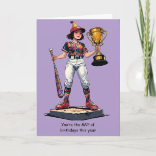 Cartão Você é o MVP do Beisebol de Design de Aniversários