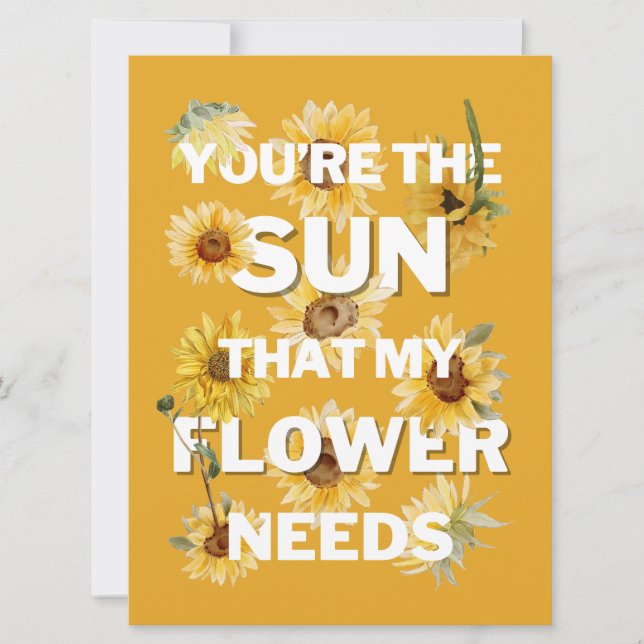 Cartão Você é o Sol que minha flor precisa (Frente)