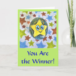 Cartão Você é o vencedor, cartoon Star.