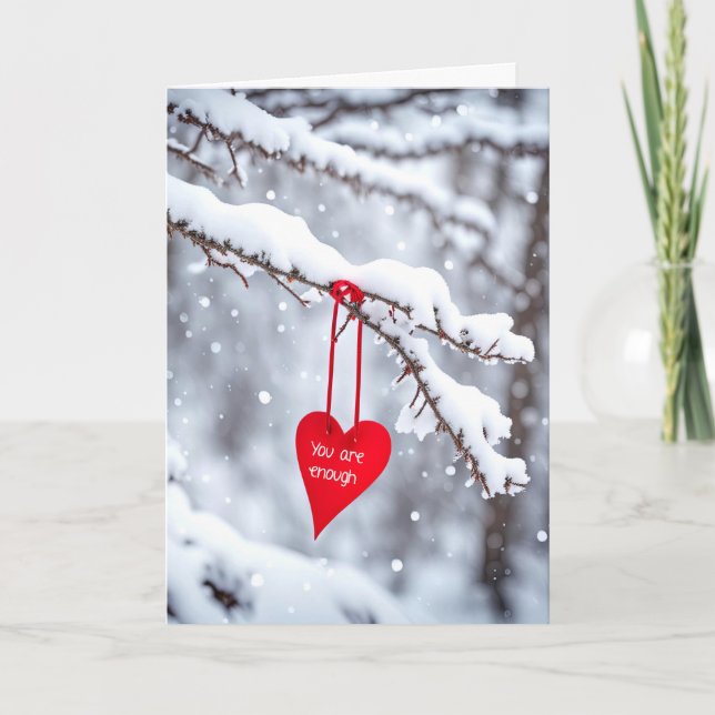 Cartão Você É Suficiente De Coração Vermelho (Frente)